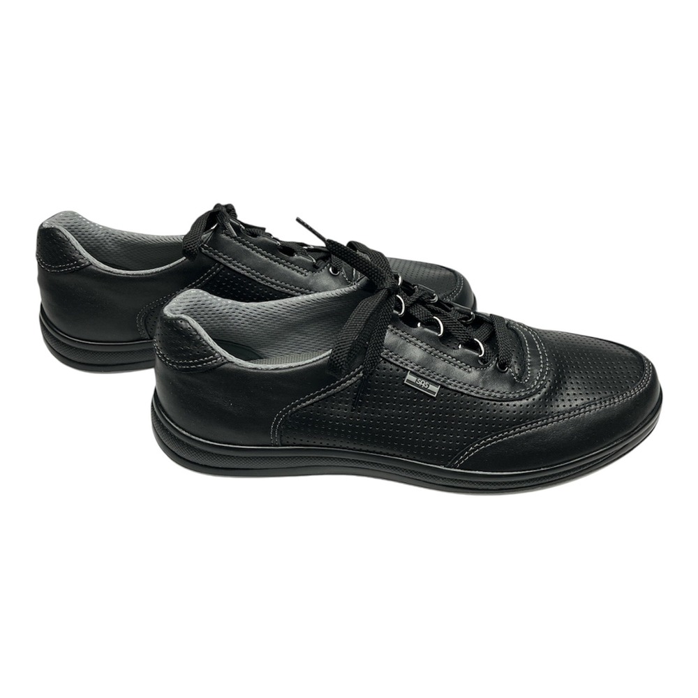 SAS NEW IN BOX Sporty Lux Walking Shoes Women 10.5 W Black Perforated Leather